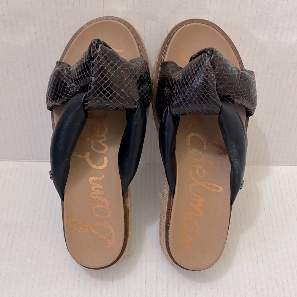 SAM EDELMAN Espadrille Bow Knot Wedge Sandals Size 9